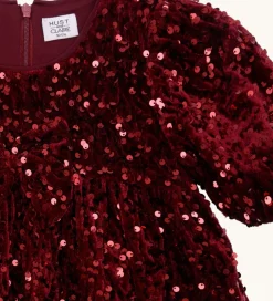 Hust and Claire Kjole - HCKaroline - New Maroon m. Pailletter