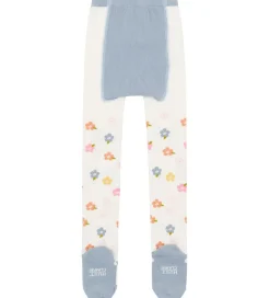 Hust and Claire Strømpebukser - HCFrankie - Ivory m. Blomster