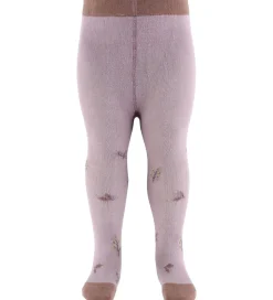 Hust and Claire Strømpebukser - Frankie - Purple Dove m. Blomste