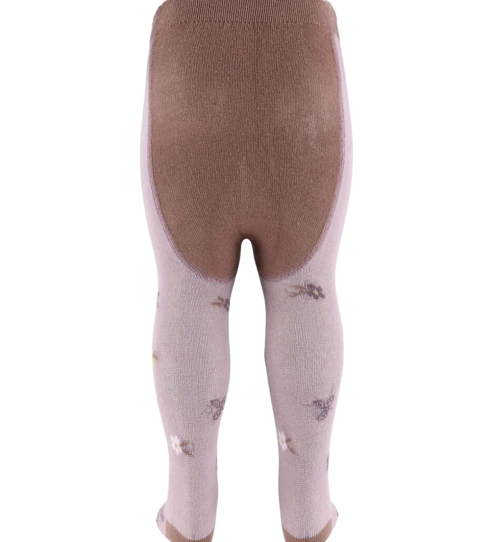 Hust and Claire Strømpebukser - Frankie - Purple Dove m. Blomste