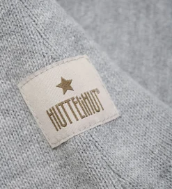 Huttelihut Elefanthue - 2-lags - Uld - Strik - Lysegråmeleret