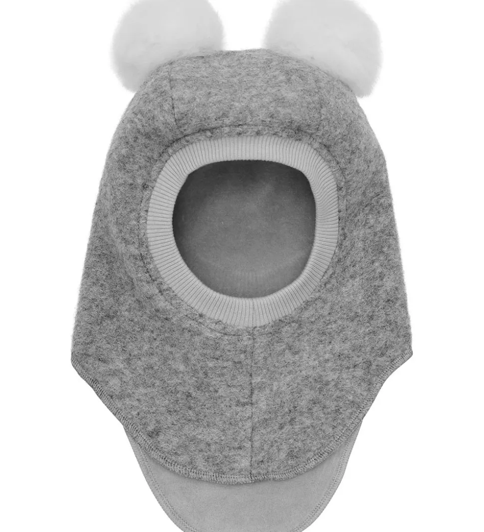 Huttelihut Elefanthue - Uld - 2-lags - Grey Melange m. Kvaste