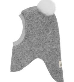 Huttelihut Elefanthue - Uld - 2-lags - Grey Melange m. Kvaste