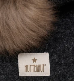 Huttelihut Elefanthue - Uld/Bomuld - 2-lags - Mørkegråmeleret