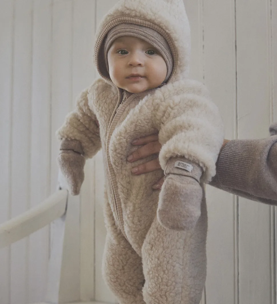 Huttelihut Køredragt - Uldfleece - Teddy - Cement