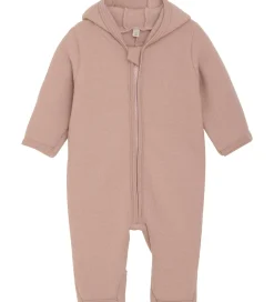 Huttelihut Køredragt - Uldfleece - Mahogany Rose m. Ører