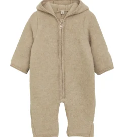 Huttelihut Køredragt - Uldfleece - Camel Melange m. Ører