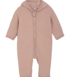 Huttelihut Køredragt - Uldfleece - Mahogany Rose m. Ører