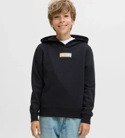 Jack & Jones Hættetrøje - JjPan - Sort m. Logo