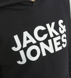 Jack & Jones Hættetrøje - Noos - JjeCorp - Black/JR/Large Print