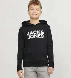 Jack & Jones Hættetrøje - Noos - JjeCorp - Black/JR/Large Print