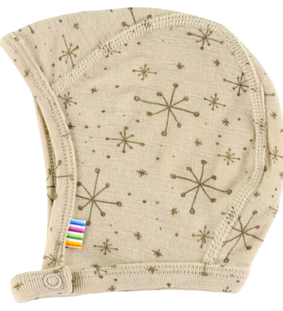 Joha Babyhjelm - 1-lags - Uld - Beige m. Stjerner