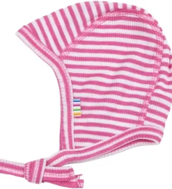 Joha Babyhjelm - Rib - Uld/Silke - Off White/Pink