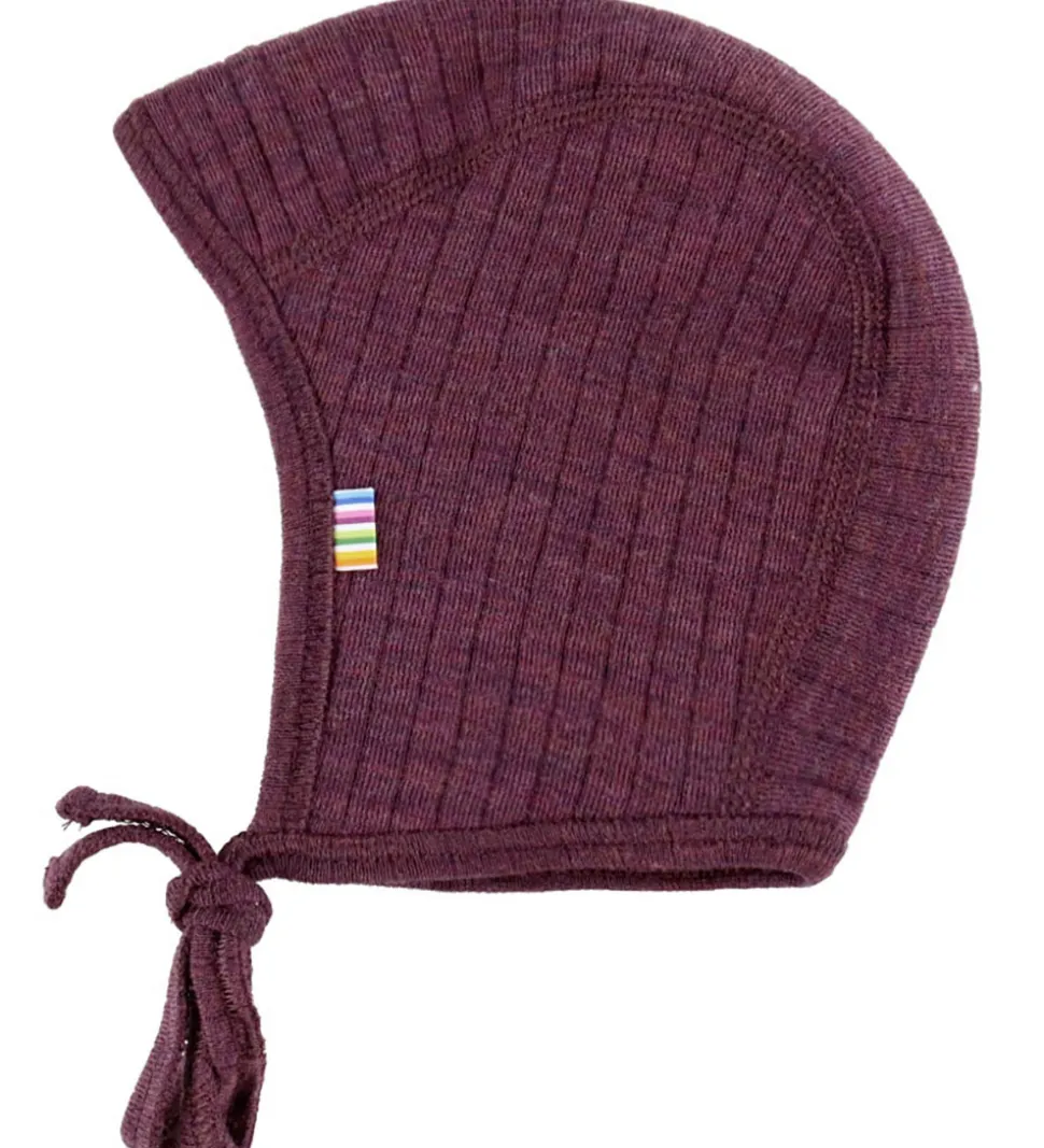 Joha Babyhjelm - Uld - Rib - 2-lags - Blomme