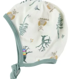 Joha Babyhjelm - Uld/Bambus - Offwhite/ Grøn