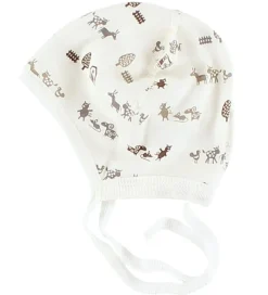 Joha Babyhjelm m. ører - Creme m. Dyr