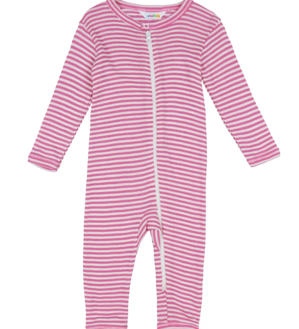 Joha Heldragt - Rib - Uld/Silke - Off White/Pink