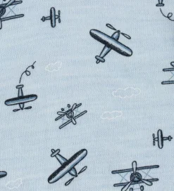 Joha Heldragt - Uld/Bambus - Lyseblå m. Print