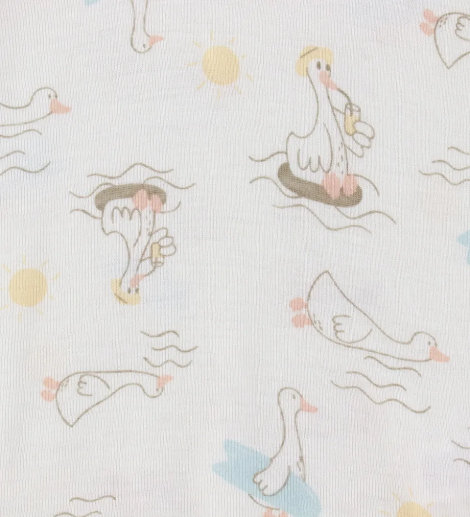 Joha Heldragt - Uld/Silke - Off White m. Print