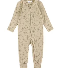 Joha Heldragt m. Fødder - Uld - Beige m. Stjerner