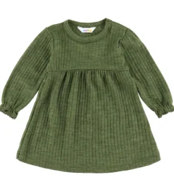 Joha Kjole - Uld - Rib - Mørk Oliven