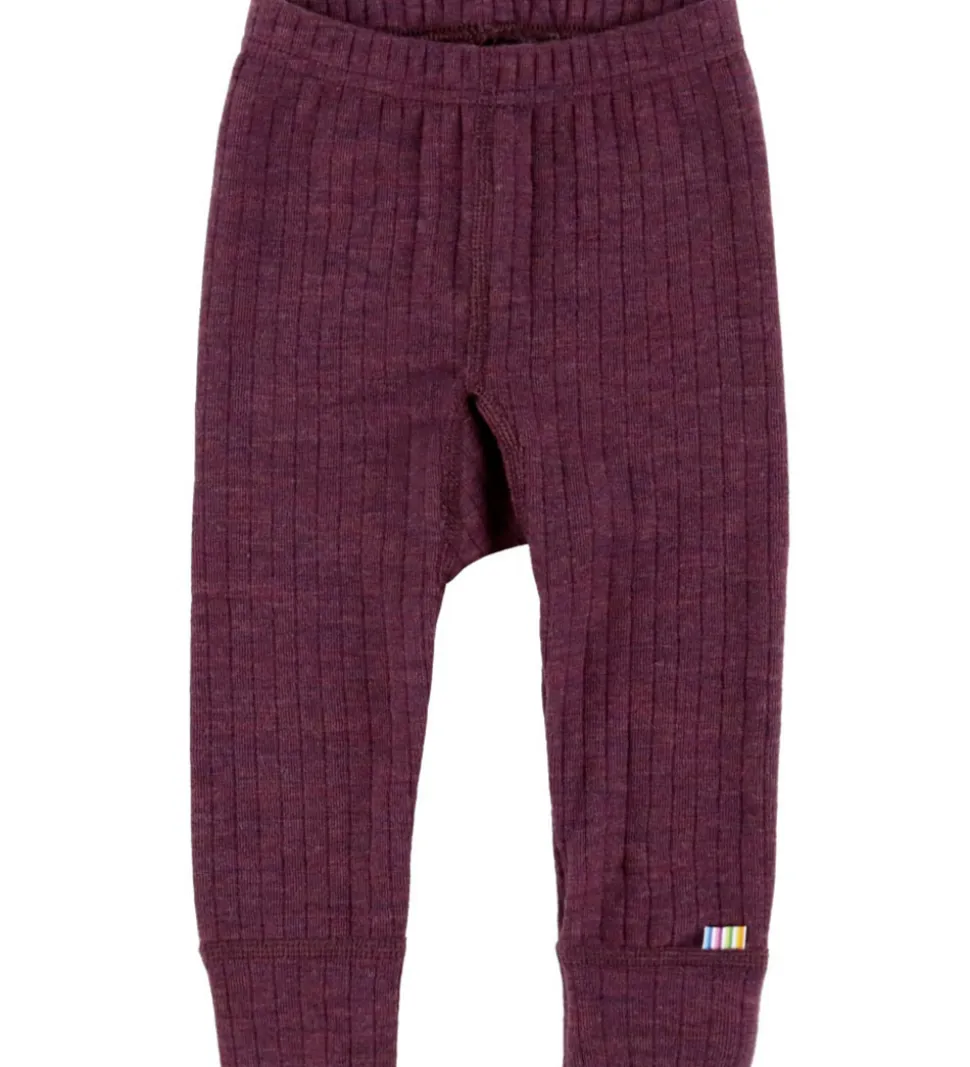 Joha Leggings - Uld - Rib - Blomme