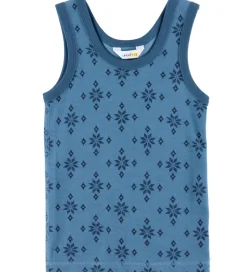 Joha Undertrøje - Uld/Bomuld - Blå m. Snefnug