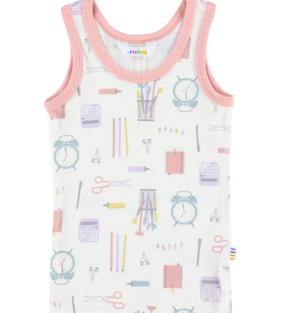 Joha Undertrøje - Viskose/Bambus - Off White m. Print