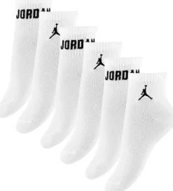 Jordan Ankelstrømper - 6-pak - Hvid m. Sort