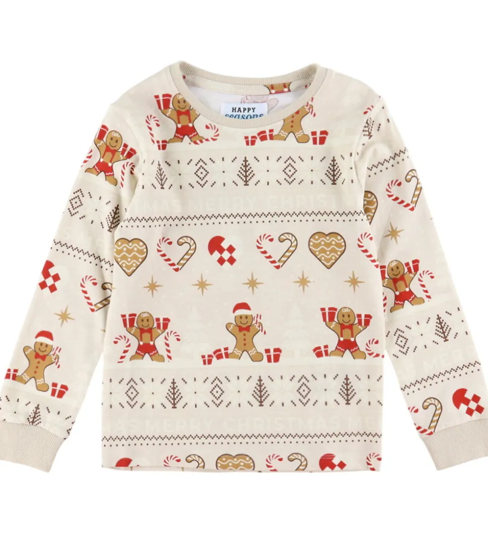 Jule-Sweaters Nattøj - 2-Delt - Christmas Cookie - Beige