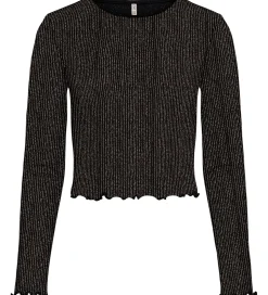 Kids Only Bluse - KogQueen - Black/Lurex Rose Gold/Stripe