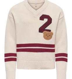 Kids Only Bluse - Strik - KogJanny - Birch/Badge/Cabernet