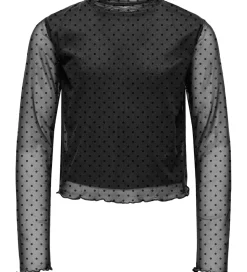 Kids Only Bluser - Mesh - KogDora - Black/Dots Flock Black