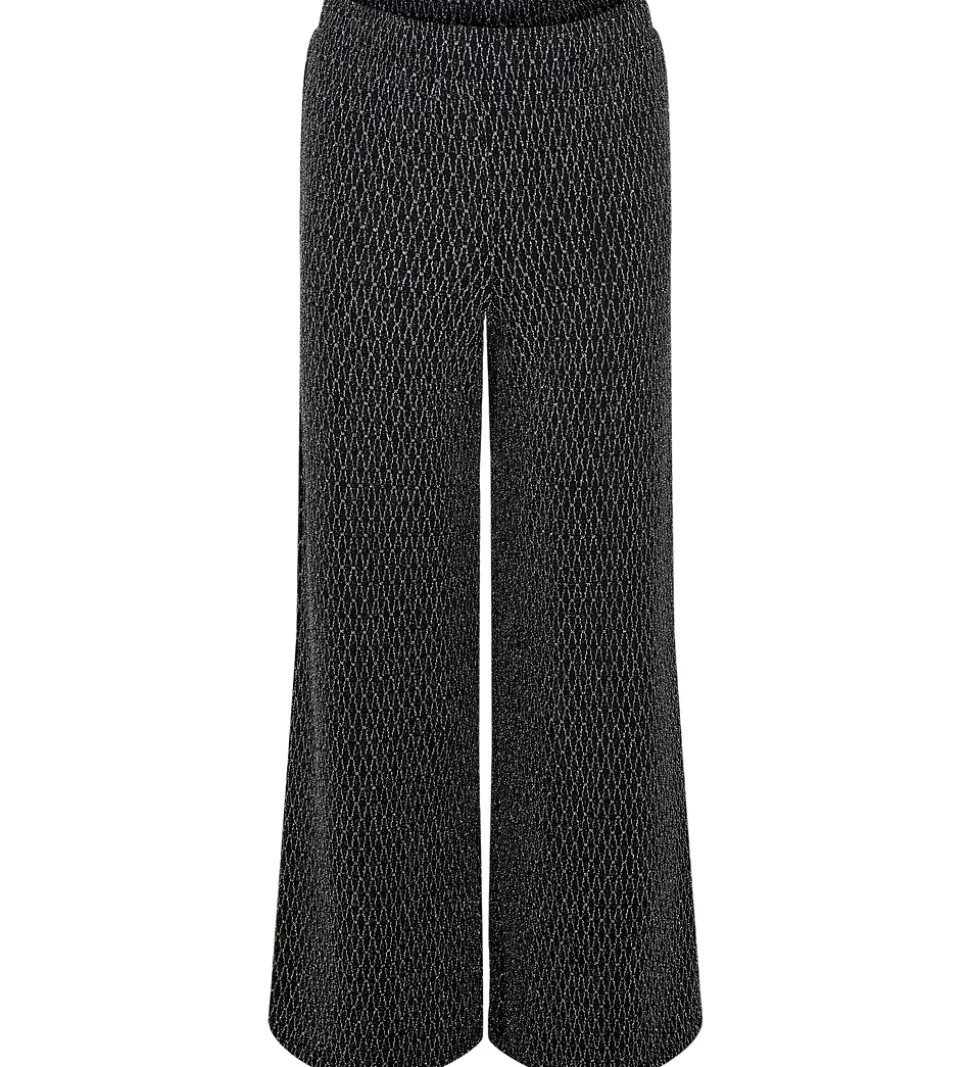 Kids Only Bukser - KogQueen - Black/Lurex Silver/Harlekin