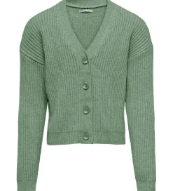 Kids Only Cardigan - Rib - Strik - KogMandy - Hedge Green/Melang