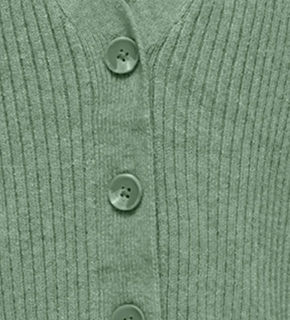 Kids Only Cardigan - Rib - Strik - KogMandy - Hedge Green/Melang