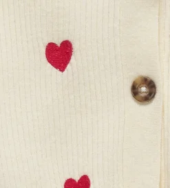 Kids Only Cardigan - Rib - Strik - KogDana - Birch/EMB Hearts -