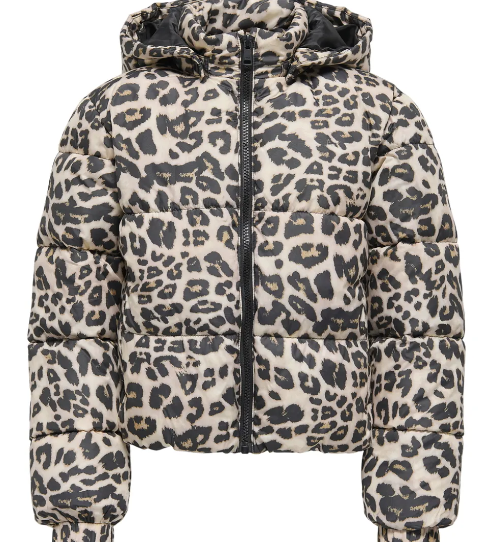 Kids Only Dynejakke - KogDalia - Kort - Silver Mink/Leo