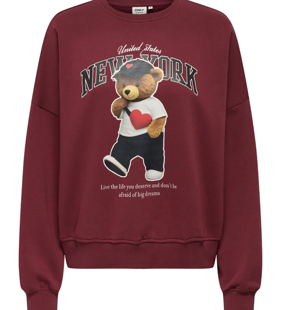 Kids Only Sweatshirt - KogLinda - Cabernet/New York Teddy