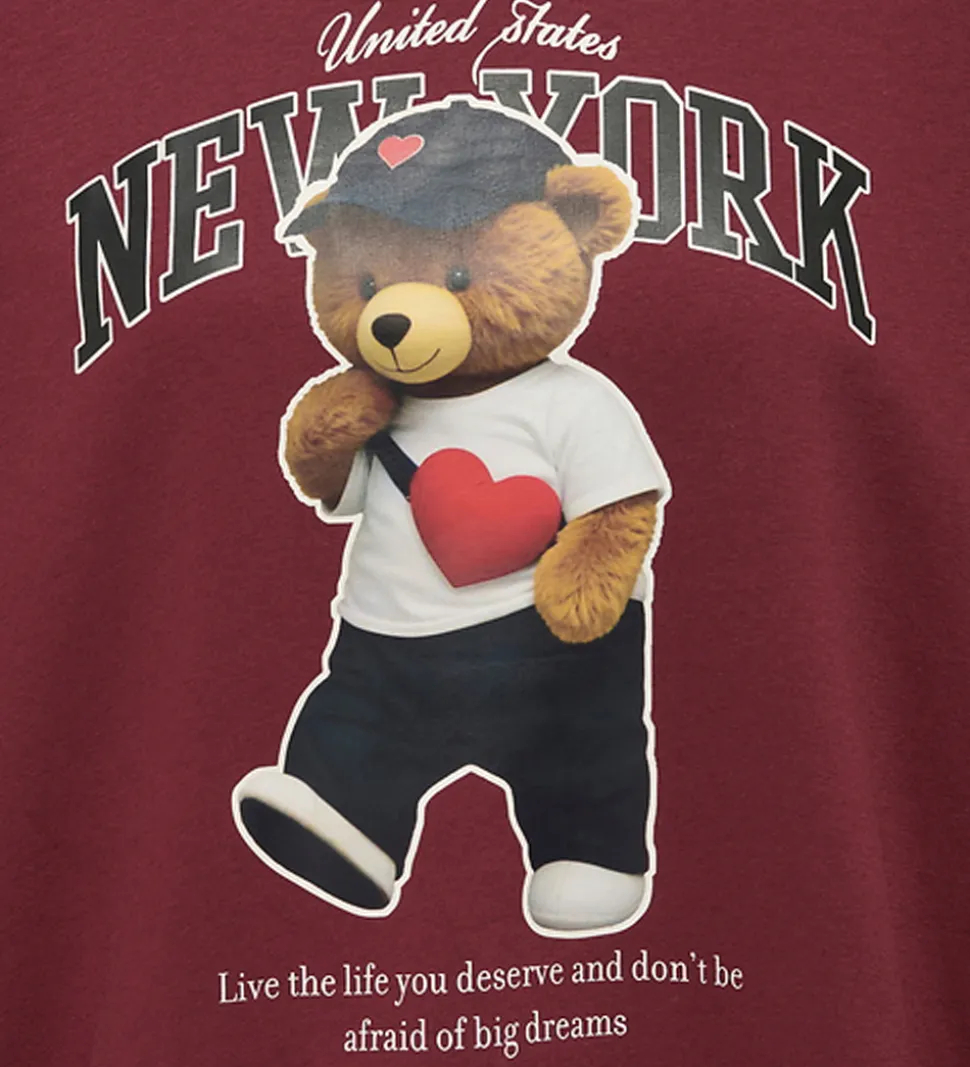 Kids Only Sweatshirt - KogLinda - Cabernet/New York Teddy