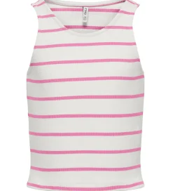 Kids Only Top - Rib - Short - KogNessa - Cloud Dancer/Fuchsia Pi