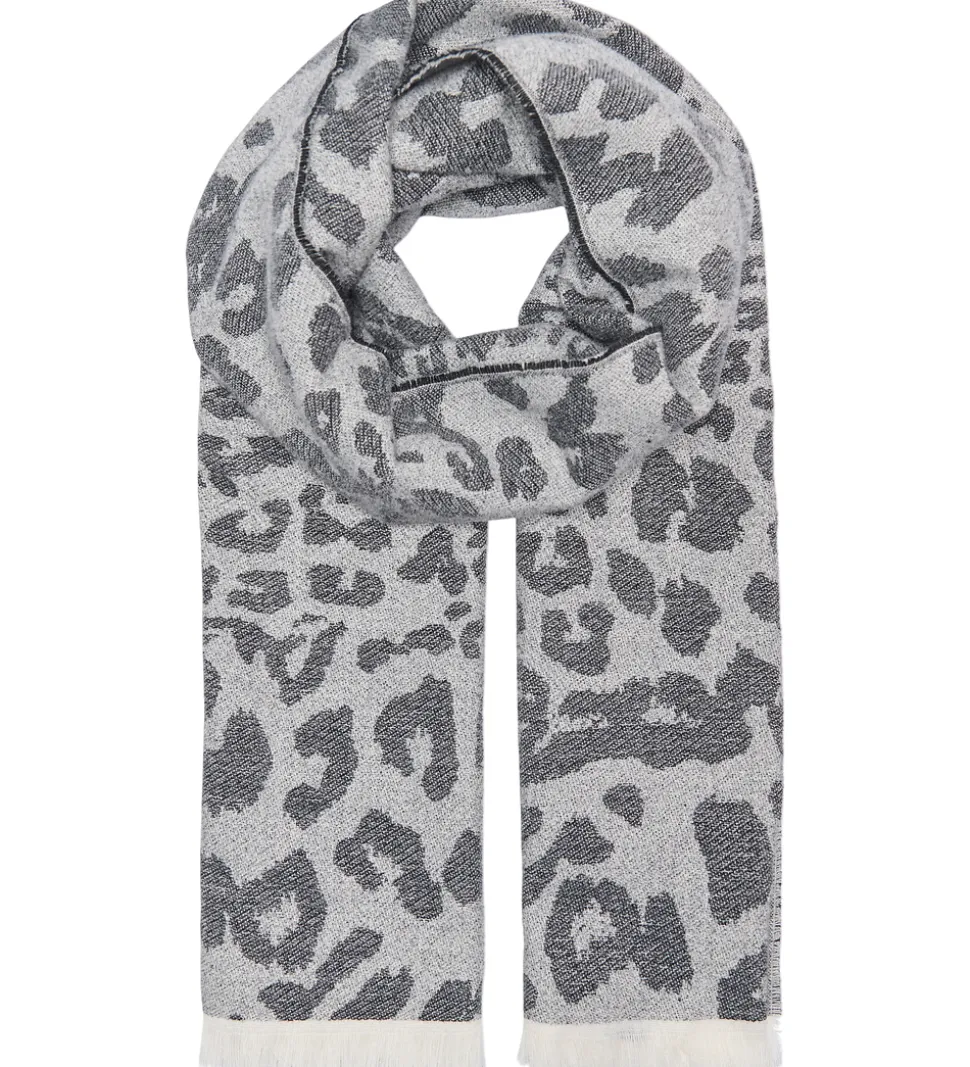 Kids Only Tørklæde - 170 cm - Strik - KogBrina - Sort m. Leopard