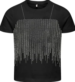 Kids Only T-shirt - KogBillie - Stone Top - Black/Rhinestone Sil