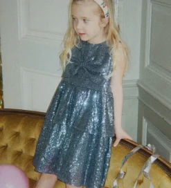 Konges Sløjd Kjole - Rosie - Bel Air Blue m. Pailletter