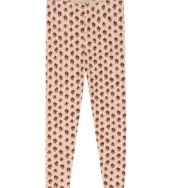 Konges Sløjd Leggings - Rib - Nia - Ruby Rose m. Hulmønster