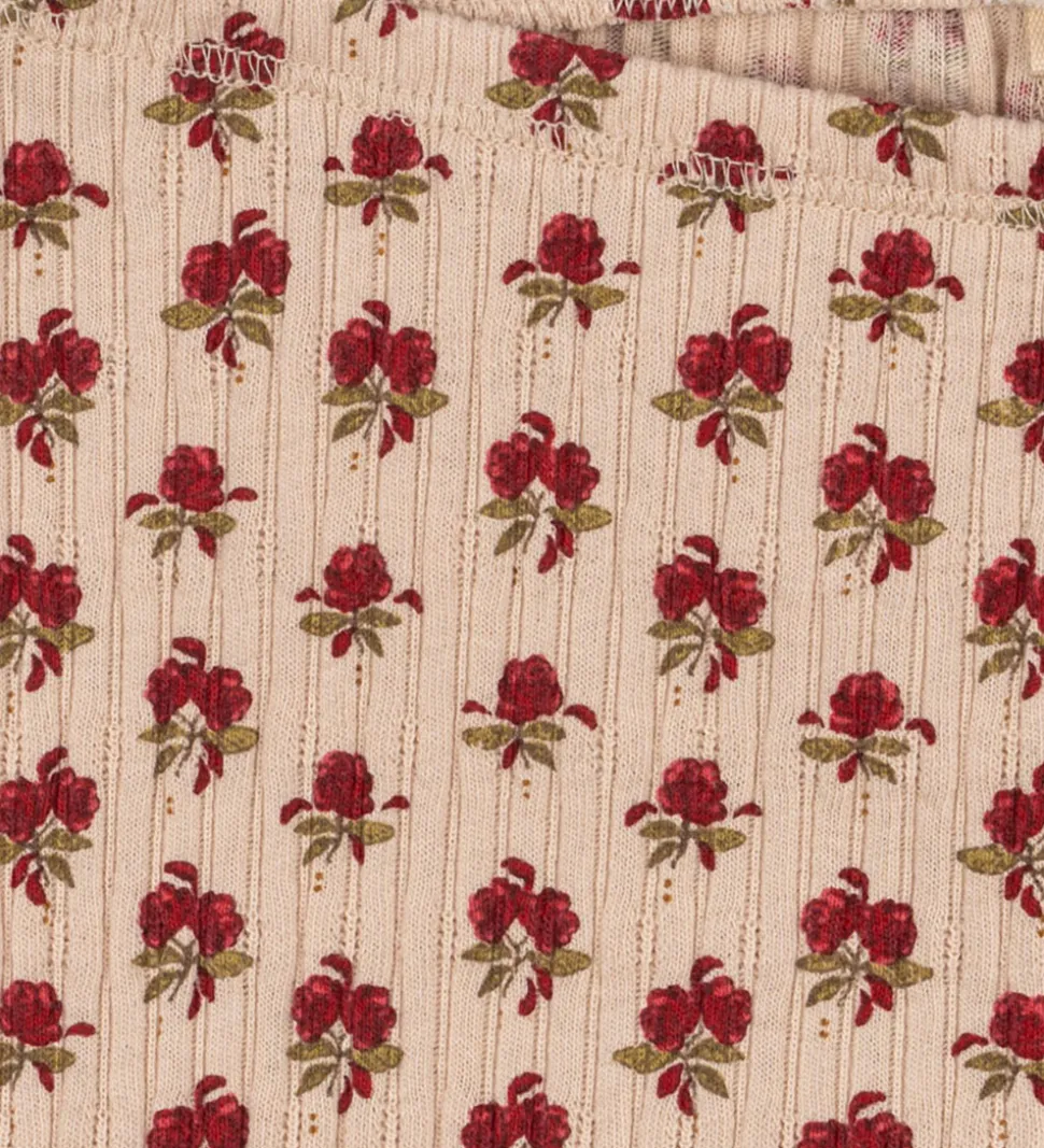 Konges Sløjd Leggings - Rib - Nia - Ruby Rose m. Hulmønster