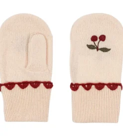 Konges Sløjd Luffer - Uld - Belou - Off White m. Kirsebær