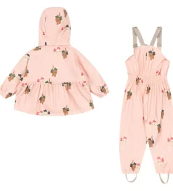 Konges Sløjd Regntøj m. Seler/Fleece - PU - Palme - Bow Kitty Pi