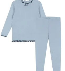 Konges Sløjd Sæt - Bluse/Leggings - Rib - Rivi - Blue Fog