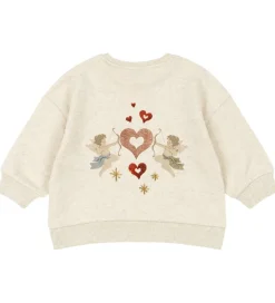 Konges Sløjd Sweatshirt - Loupy Lou - Off White Melange m. Engle